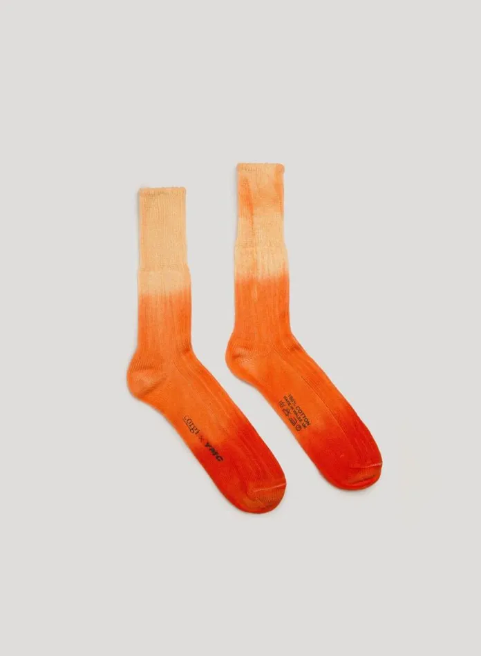 YMC Dip Dye Sock Orange Womens Socks