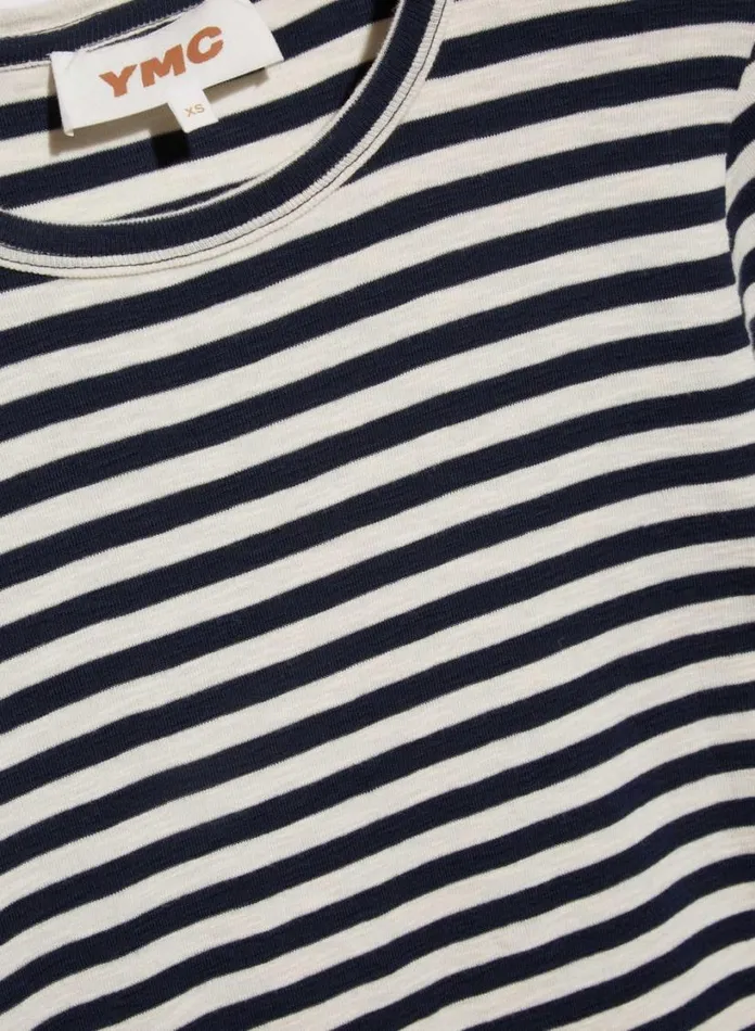 YMC Earth Charlotte LongSleeved TShirt Navy White Womens Earth