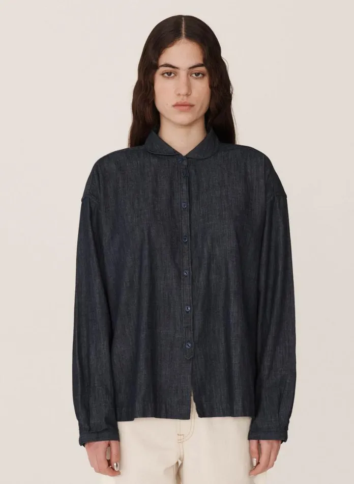 YMC Earth Marianne Denim Shirt Dark Indigo Womens Earth