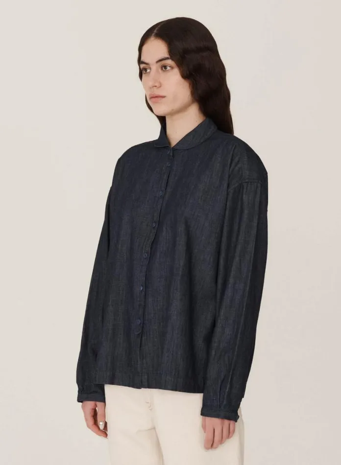 YMC Earth Marianne Denim Shirt Dark Indigo Womens Earth