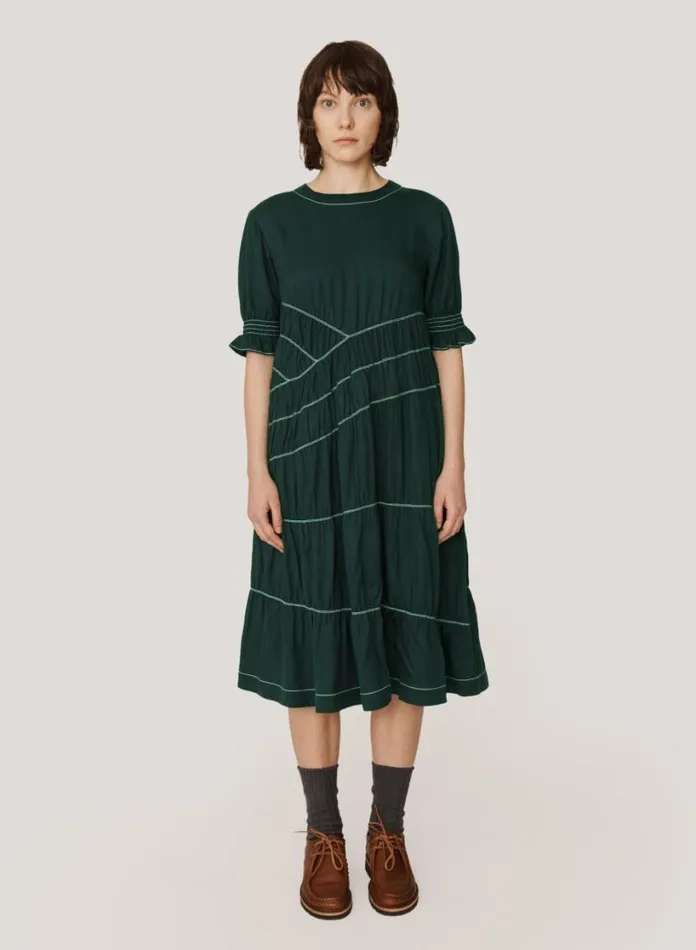 YMC Jolene Dress Green Womens Dresses