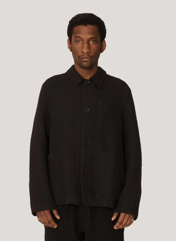 YMC Labour Chore Textured Jacket Black Mens Outerwear