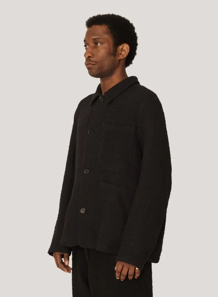 YMC Labour Chore Textured Jacket Black Mens Outerwear