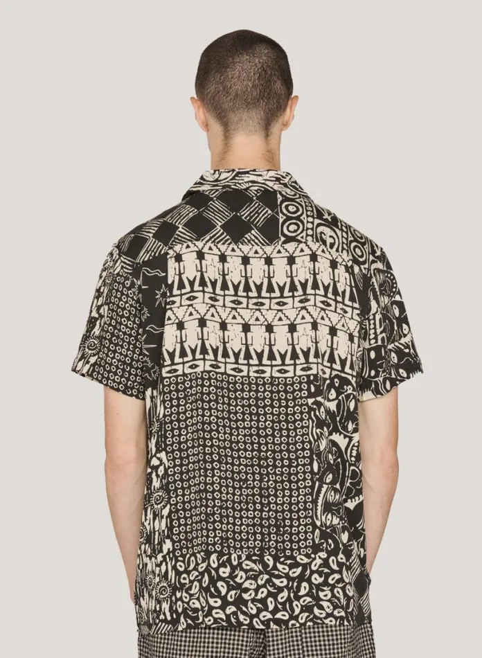YMC Malick Shirt Black Multi Mens Shirts