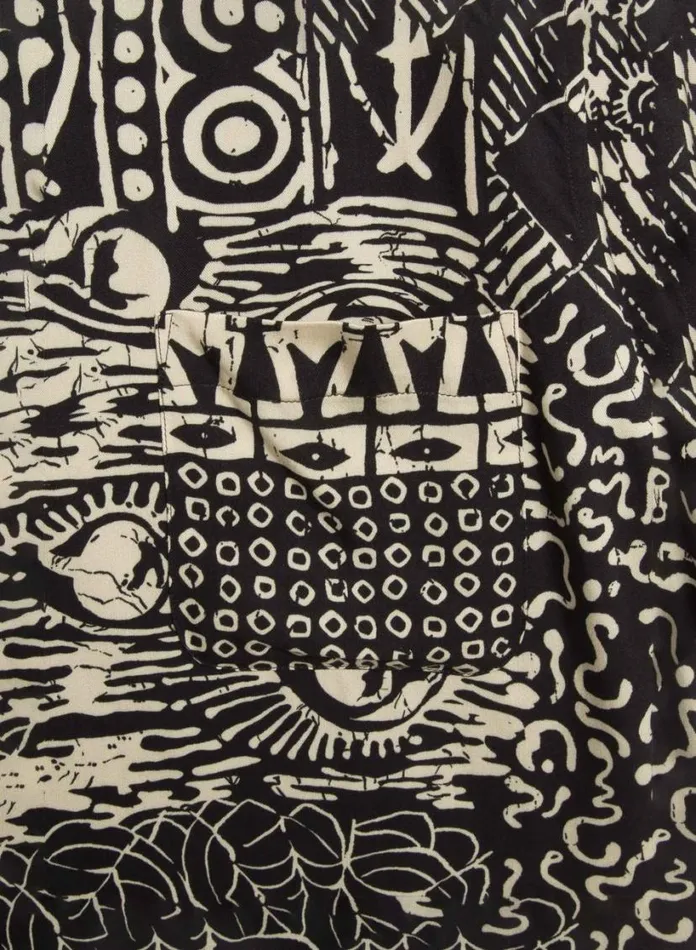 YMC Malick Shirt Black Multi Mens Shirts