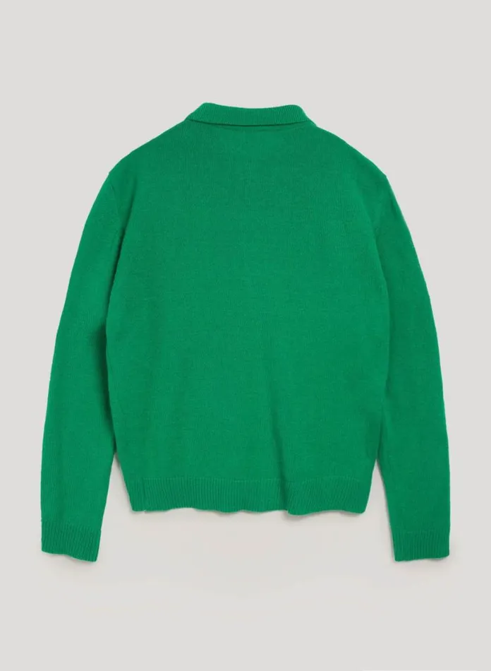YMC Rat Pack Cardigan Green Mens Knitwear