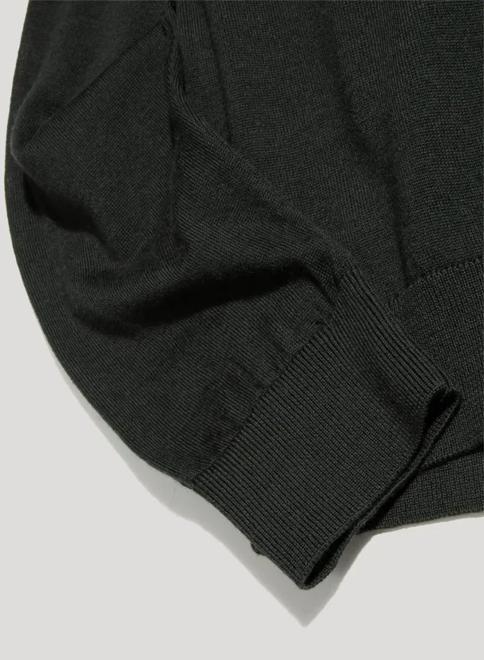 YMC Ratpack Merino Wool Cardigan Green Mens Knitwear