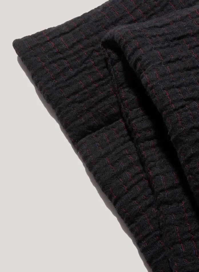 YMC Textured Slot Scarf Black Mens Scarves