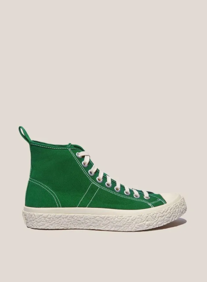 YMC Vulcanised High Top Sneakers Green Womens Footwear