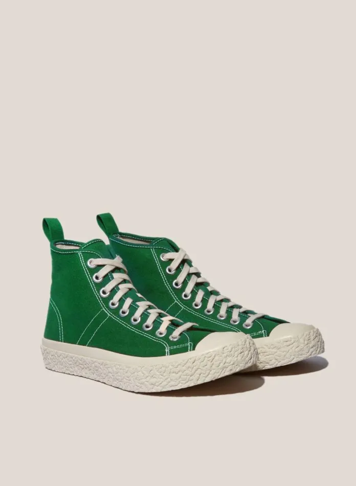 YMC Vulcanised High Top Sneakers Green Womens Footwear