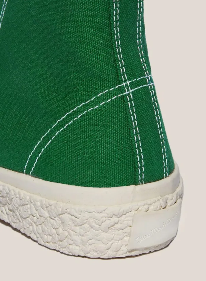 YMC Vulcanised High Top Sneakers Green Womens Footwear