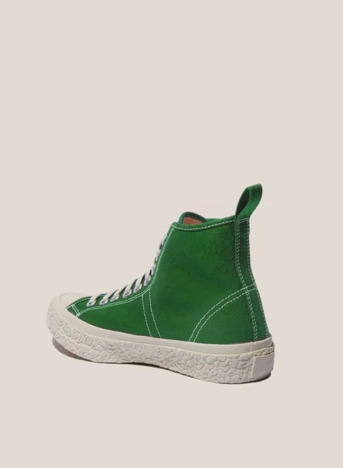 YMC Vulcanised High Top Sneakers Green Womens Footwear
