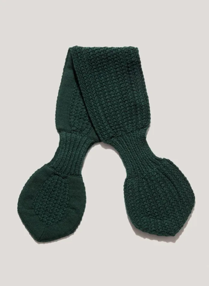 YMC Wool Slot Scarf Green MensWomens Scarves