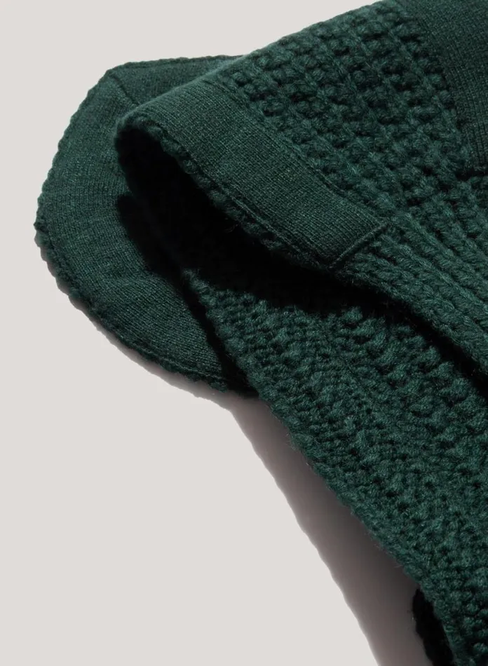 YMC Wool Slot Scarf Green MensWomens Scarves