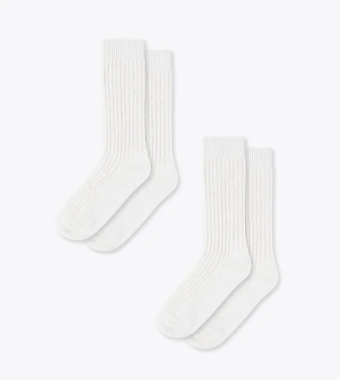 Zanerobe Accessories Men Slub Sock WhiteNatural 2 Pack