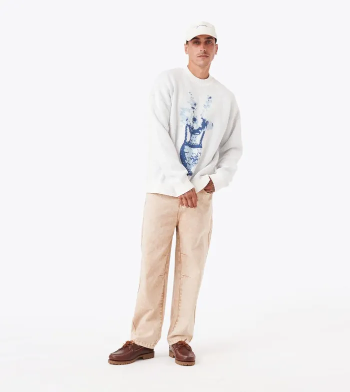 Zanerobe Hoodies and Sweaters Men Ceramic OS Knit Vintage White
