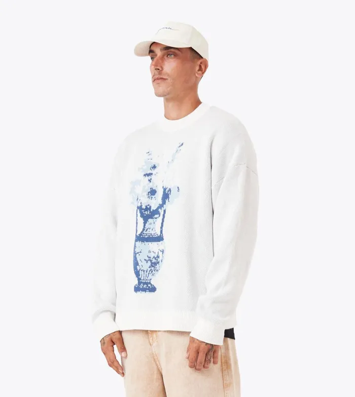 Zanerobe Hoodies and Sweaters Men Ceramic OS Knit Vintage White