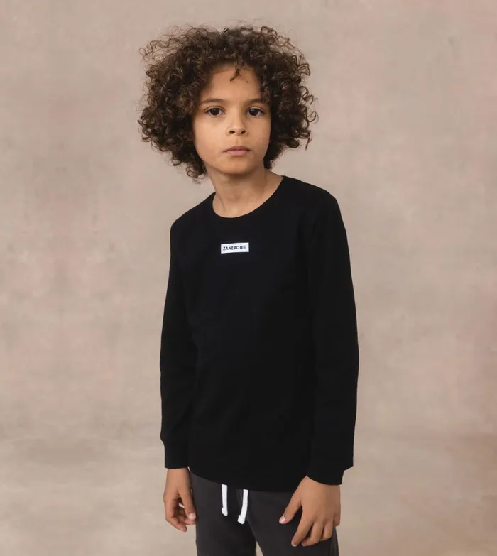 Zanerobe Kids Men Kids Box LS Tee Black