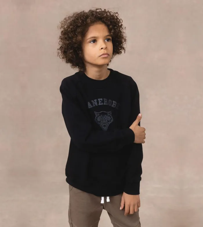 Zanerobe Kids Men Kids Orgo Wolf Crew Black