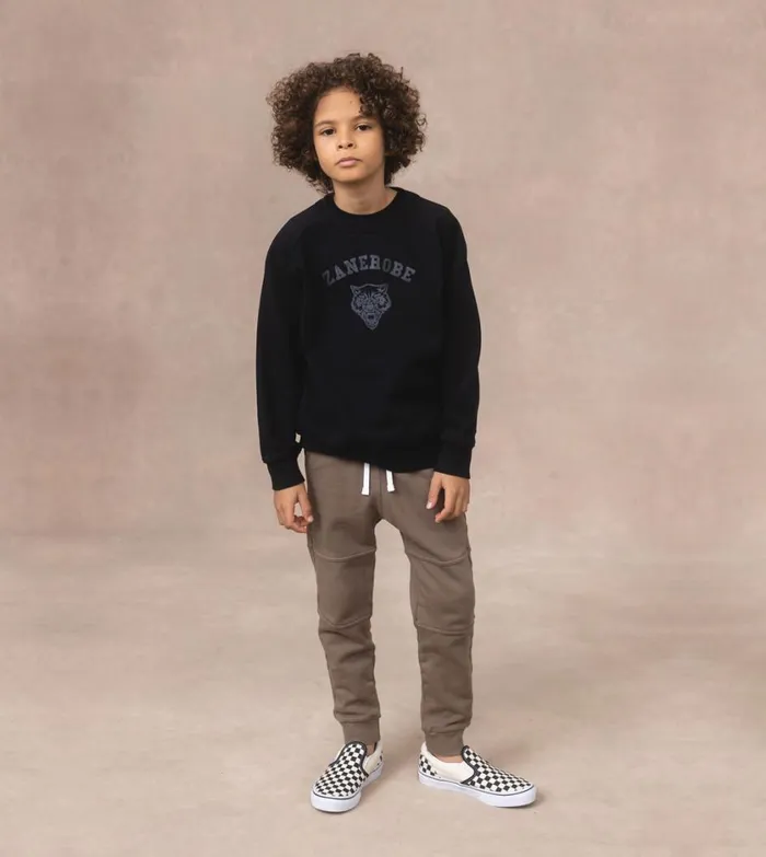 Zanerobe Kids Men Kids Orgo Wolf Crew Black