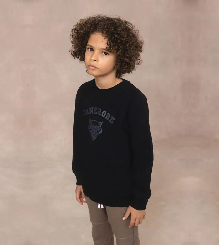 Zanerobe Kids Men Kids Orgo Wolf Crew Black