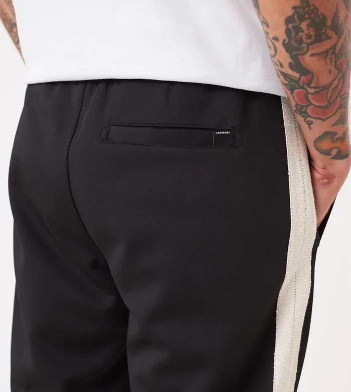Zanerobe Pants Men Stitched Football Trackpant Black