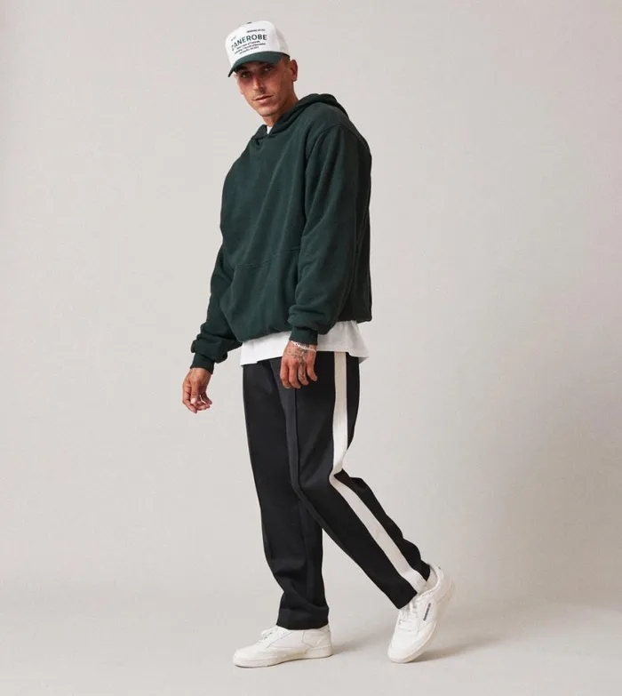 Zanerobe Pants Men Stitched Football Trackpant Black