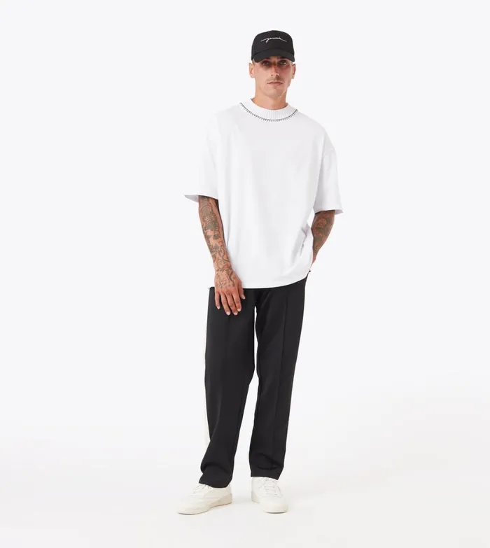 Zanerobe Pants Men Stitched Football Trackpant Black