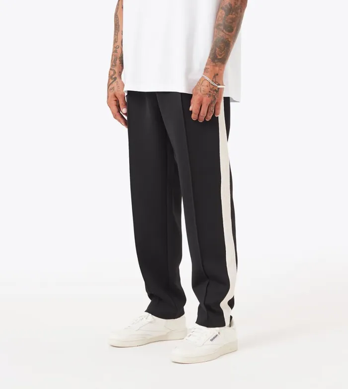 Zanerobe Pants Men Stitched Football Trackpant Black
