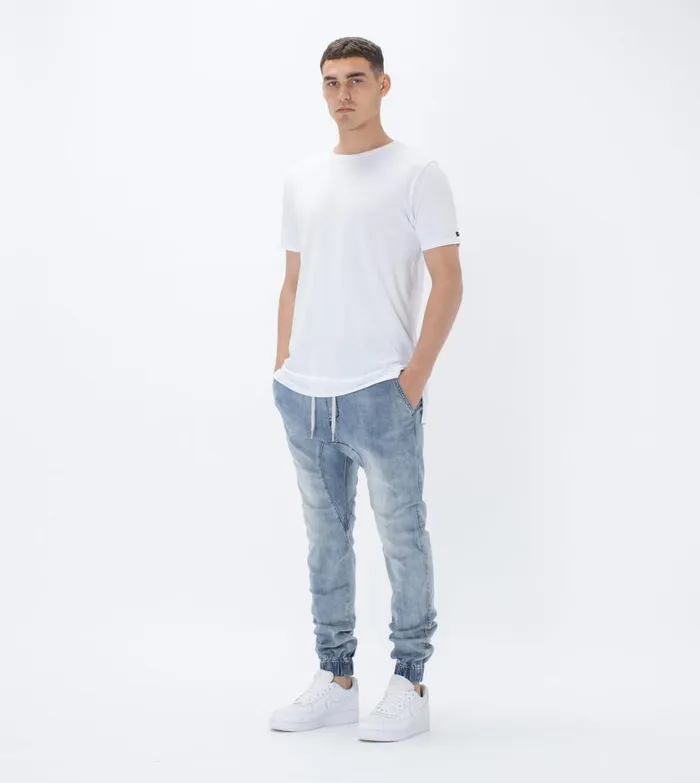 Zanerobe Pants Men Sureshot Denim Jogger Mid Blue