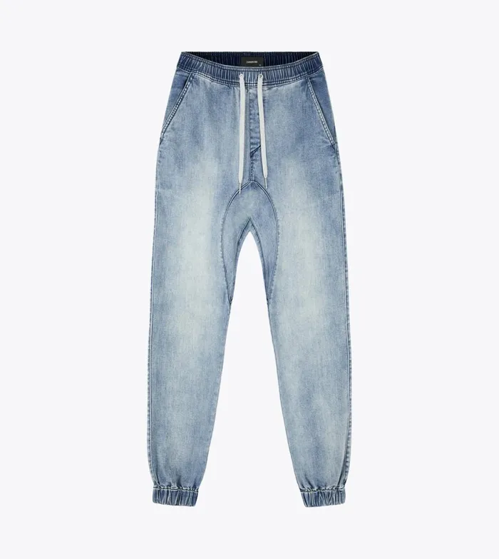 Zanerobe Pants Men Sureshot Denim Jogger Mid Blue
