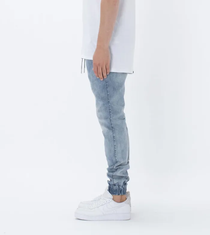 Zanerobe Pants Men Sureshot Denim Jogger Mid Blue
