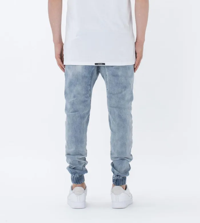 Zanerobe Pants Men Sureshot Denim Jogger Mid Blue