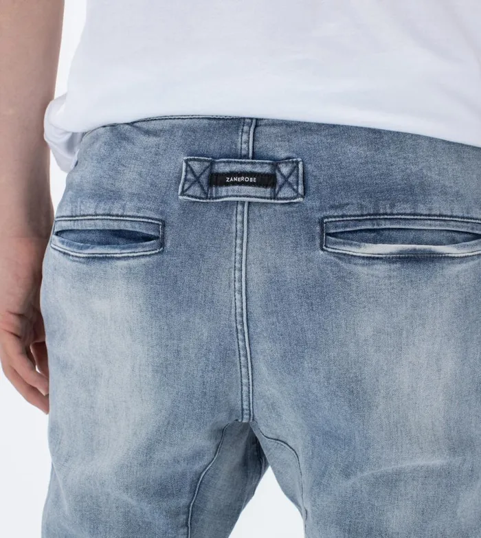 Zanerobe Pants Men Sureshot Denim Jogger Mid Blue