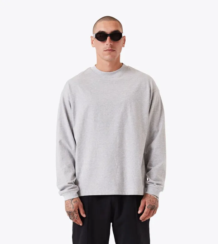 Zanerobe Tees and Tanks Men Box LS Tee Grey Marle