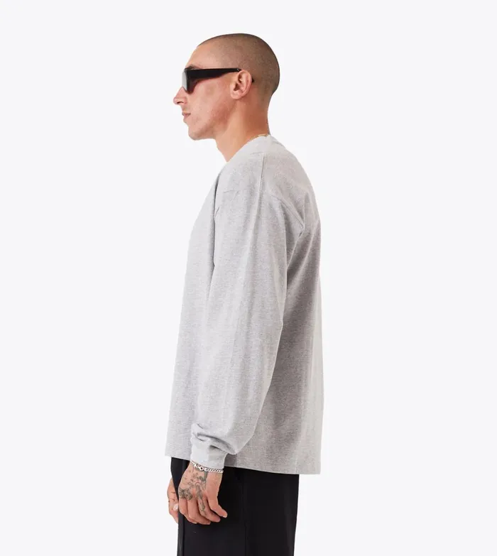 Zanerobe Tees and Tanks Men Box LS Tee Grey Marle